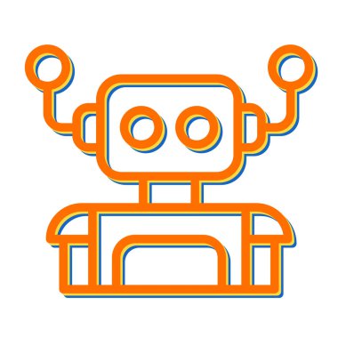 robot. Web simgesi basit illüstrasyon 