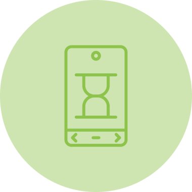 Kum saati sembollü akıllı telefon simgesinin vektör çizimi