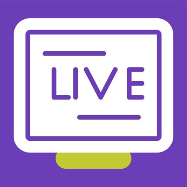 Live Stream modern simgesinin vektör illüstrasyonu