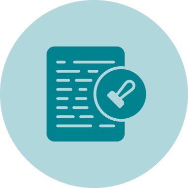 Belge İzni Web simgesi vektör illüstrasyonu