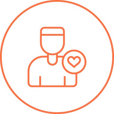 Basit düz kalp vektör simgesi