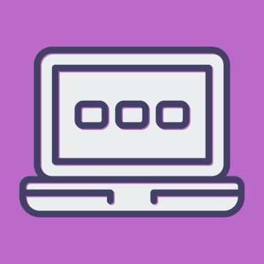 dizüstü bilgisayar simgesi, vektör illüstrasyonu basit tasarım