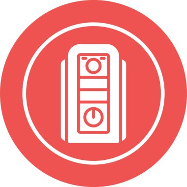 İşlemci kulesi. Web simgesi basit illüstrasyon