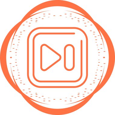 Sonraki Parça Meydanı Simgesi, basit vektör illüstrasyonu 