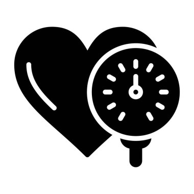 Kan basıncı monitörü simgesi, vektör illüstrasyonu