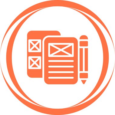 Düşük Sadakat Prototip simgesi basit düz illüstrasyon