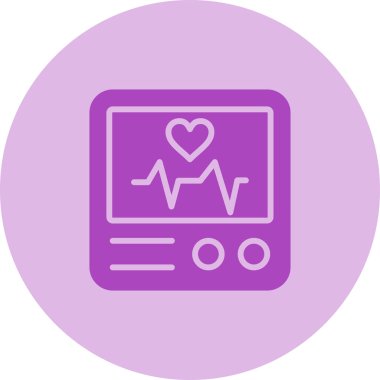 Kalp Atışı İzleyici web simgesi, basit vektör illüstrasyonu 