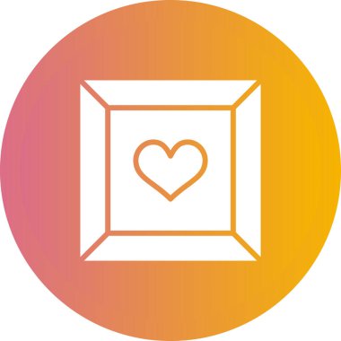  Romantik Mücevher Kutusu ikonu vektör illüstrasyonu