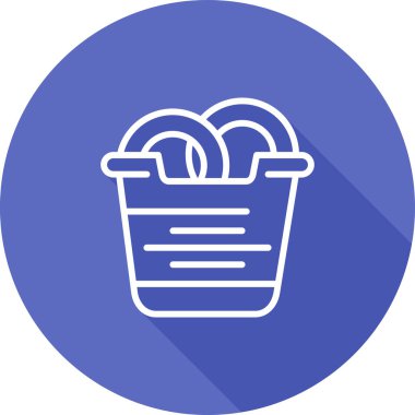 Soğan halkaları yiyecek simgesi, vektör illüstrasyonu