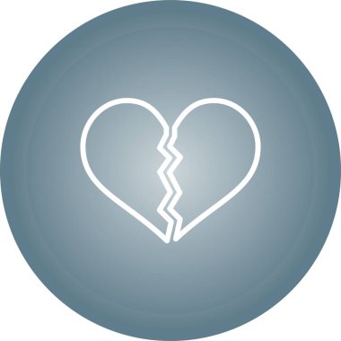 Kırık kalp ağı simgesi, vektör illüstrasyonu