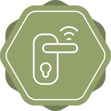 Eşsiz kablosuz anahtar kapı kilidi vektör çizgisi simgesi