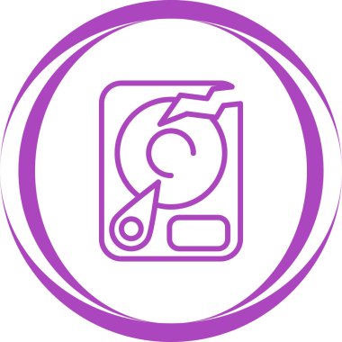 Sabit disk vektör simgesi. Sabit disk sürücüsü düz işareti. 