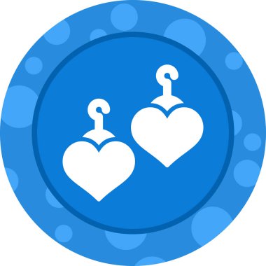 Kalp Şeklinde Küpeler vektör ikonu çizimi