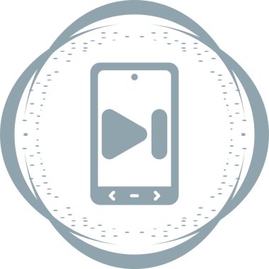 akıllı telefon oynatıcı simgesi, vektör illüstrasyonu basit tasarım