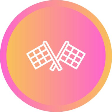 Yarış Oyunu Web simgesi, basit vektör illüstrasyonu