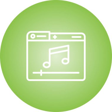 müzik çalar simgesi, vektör illüstrasyonu 