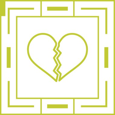 Kırık kalp ağı simgesi, vektör illüstrasyonu