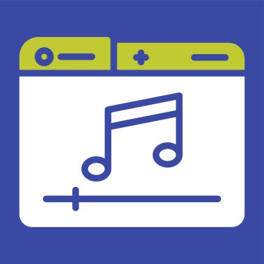 müzik çalar simgesi, vektör illüstrasyonu 