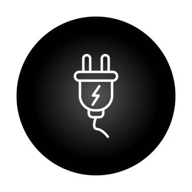Güç Kablosu web simgesi, basit vektör illüstrasyonu 