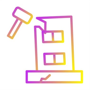 Endüstri kesintisi. Web simgesi basit illüstrasyon