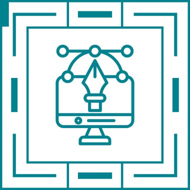 Grafik Tasarım Web simgesi vektör illüstrasyonu