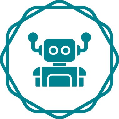 robot. Web simgesi basit illüstrasyon 