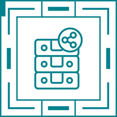 sunucu paylaşım simgesi, vektör illüstrasyonu