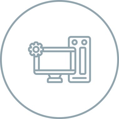 masaüstü bilgisayarı. Web simgesi basit illüstrasyon