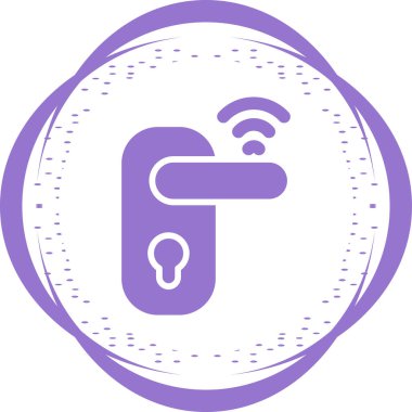 Eşsiz kablosuz anahtar kapı kilidi vektör çizgisi simgesi