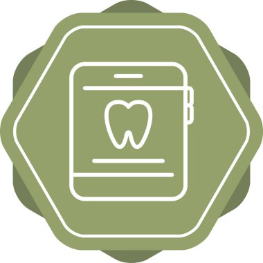 Dişçi Uygulaması simgesi, vektör illüstrasyonu