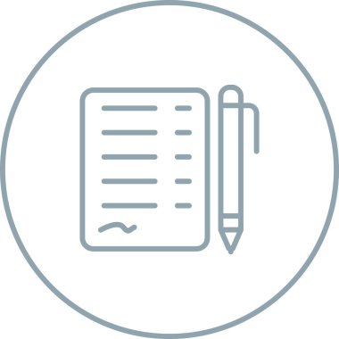 Belge İmzalı Web simgesi vektör illüstrasyonu