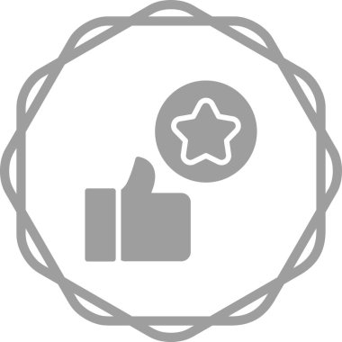 Yıldız simgesi ile başparmağınızı kaldırın, vektör çizimi, sembol gibi 