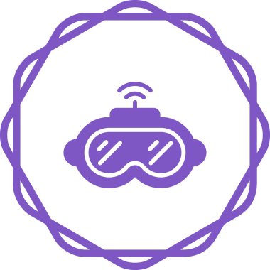 VR gözlük simgesinin vektör illüstrasyonu 