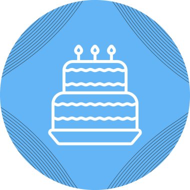Doğum günü pastası simgesi, basit vektör illüstrasyonu 