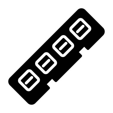 Ram Bellek Vektörü İşareti, Beyaz üzerine izole edilmiş doğrusal renkli Pictogram. Rastgele Erişim Bellek Sembolü, Logo İllüstrasyonu.