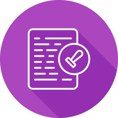 Belge İzni Web simgesi vektör illüstrasyonu