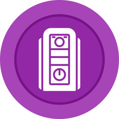 İşlemci kulesi. Web simgesi basit illüstrasyon