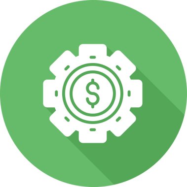 Dolar dişlisi. Web simgesi basit illüstrasyon