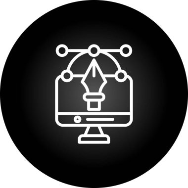 Grafik Tasarım Web simgesi vektör illüstrasyonu