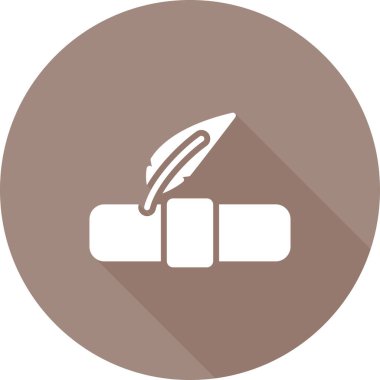 Tüy kalem. Web simgesi basit illüstrasyon