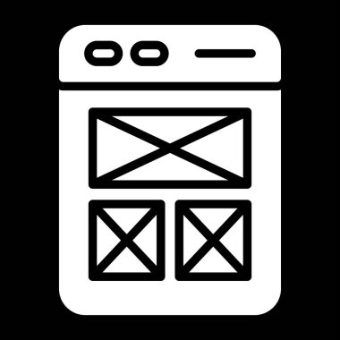 Web sitesi tel kafes. Açılış sayfası satırı simgesi. Web sayfası kullanıcı arabirimini tarayıcı penceresinde