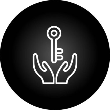 Eller ve anahtar vektör ağ simgesi