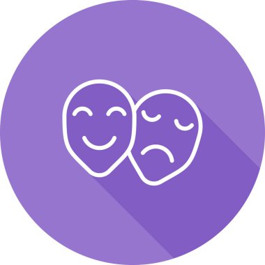 Tiyatro maskeleri kutsal kişilerin resmi, vektör çizim