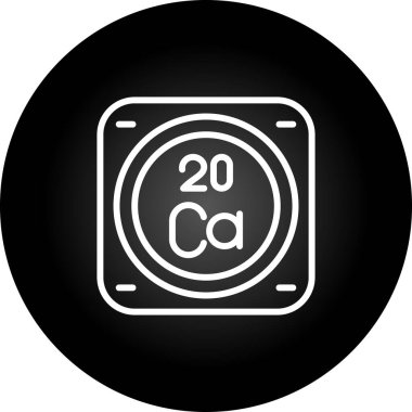 Ca, Kalsiyum element vektör simgesi, periyodik tablo elementi. Vektör çizimi. Beyaz arkaplanda izole