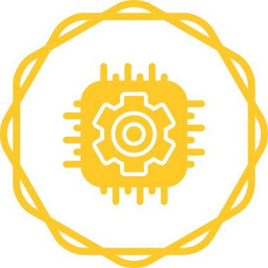 İşlemci Web simgesi vektör illüstrasyonu 