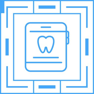 Dişçi Uygulaması simgesi, vektör illüstrasyonu