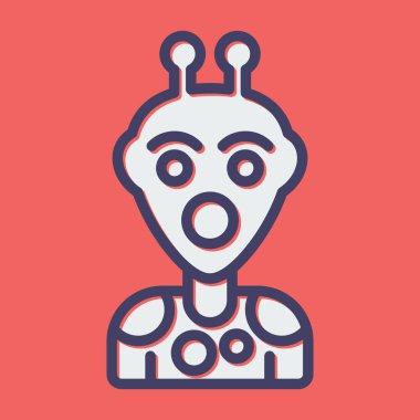 Uzaylı web simgesi, basit vektör illüstrasyonu 