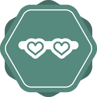 Gözlük Simgesi Vektör Tasarım Şablonu Moda Biçimi