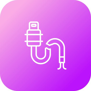 Kırık Kablo ağ simgesi, basit vektör illüstrasyonu