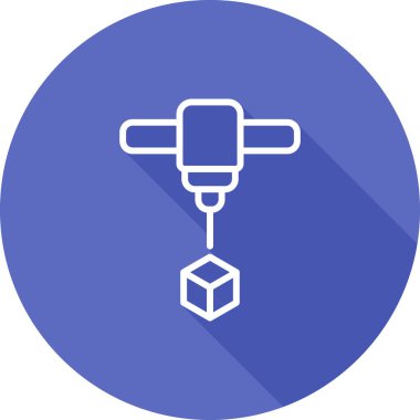 3D baskı simge vektör çizim  